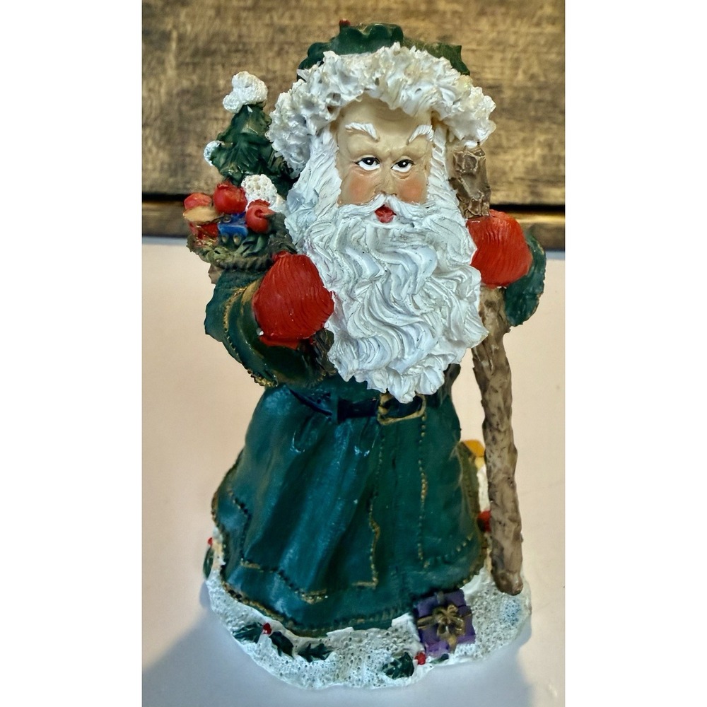 Vintage K's Collection Victorian 7" Santa Figurine Resin Holiday Decor